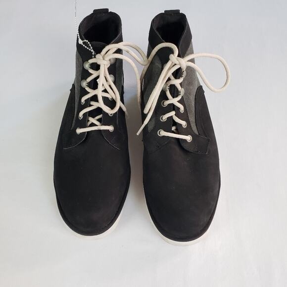 Ugg gray denim leather hi top laceup boots women's size 10 NWOT. - Picture 3 of 8